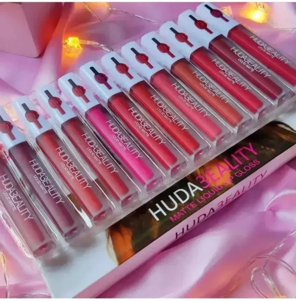 12-pcs Set Huda Beauty Liquid Matte Lip Gloss - Image 3