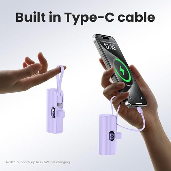 IPhone 16 15 14 13 12 11 10  Smart Power bank capacity 5000mah , + stand, - Image 10
