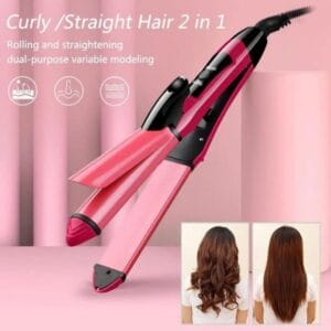 2-in-1 Hair Straightener and Curling Rod – Advanced Ceramic Plates, Variable Heat Control, Swivel Cord, Effortless Styling