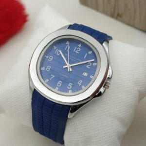 Patek Philippe Geneve Stylish Watch – Silicon Strap & Silver Dial for Men