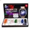 Crown I70 Ultra 2 Suit 10+1 Set Big 2.20 Smart Watch And Airpods
