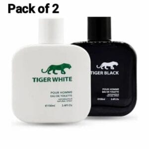 Cosmo Designs Tiger Black & White Perfumes Pack of 2 – Eau De Toilette 100ml Each for Men & Women – Premium Fragrance Set
