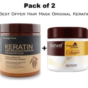Pack of 2 Keratin & Karseell Hair Mask Deal – Frizz Control, Deep Hydration & Split Ends Repair