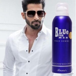 Rasasi Blue For Men Body Spray 200ml – Refreshing Citrus, Musk & Woody Fragrance for Men