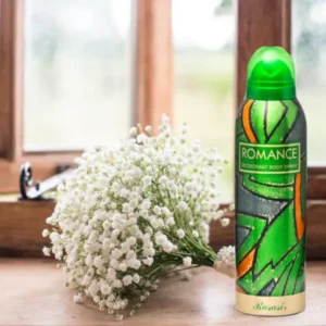 Rasasi Romance Deodorant Body Spray for Women 200 ML – Fresh & Floral Fragrance with Rose, Jasmine, Sandalwood, and Musk