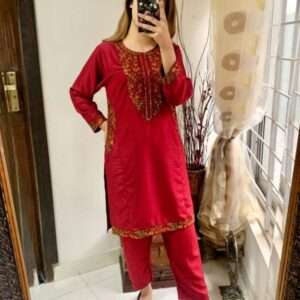 2 Pcs Stitched Suit Pocket Sequence Embroidery
