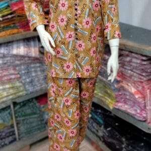Multicolor Printed 2-Piece Women's Suit - Stitched Shirt and Trouser