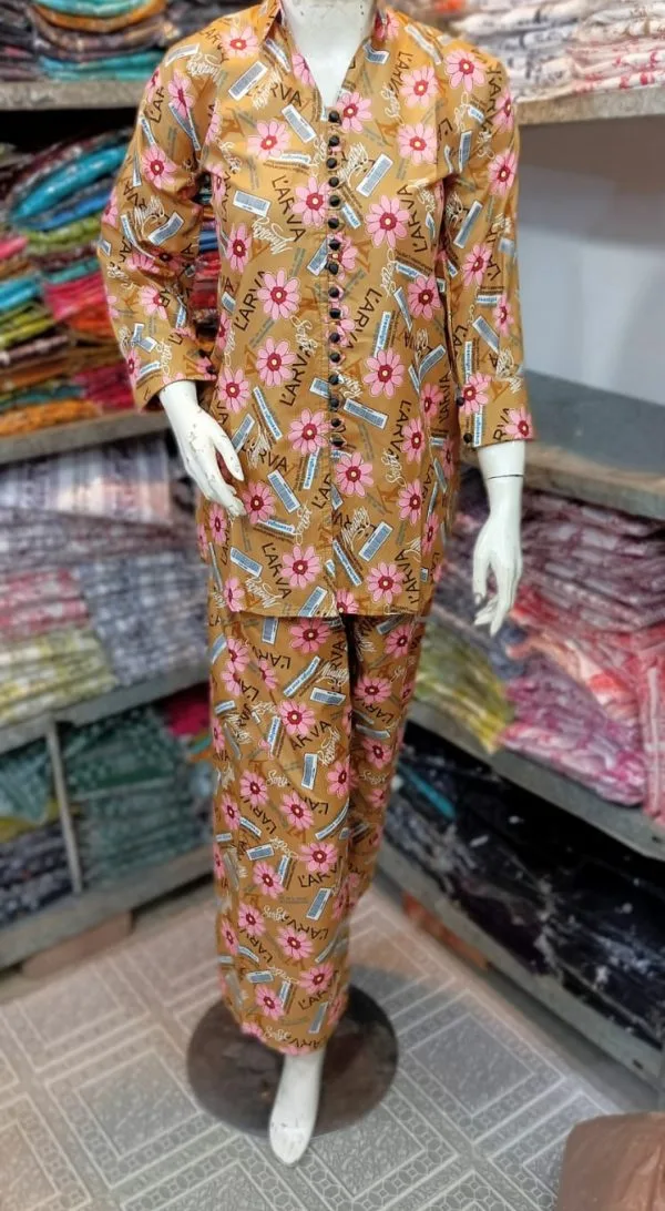 Multicolor Printed 2-Piece Women's Suit - Stitched Shirt and Trouser
