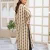 2Pcs Printed Stone Winter Linen Suit for Women - Winter Collection - Image 4
