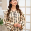 2Pcs Printed Stone Winter Linen Suit for Women - Winter Collection - Image 3