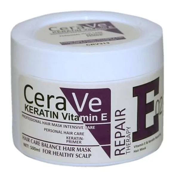 Cera Ve Keratin Vitamin E Repair Therapy E02 Hair Mask – 500ml | Deep Hair Repair Solution - Image 4