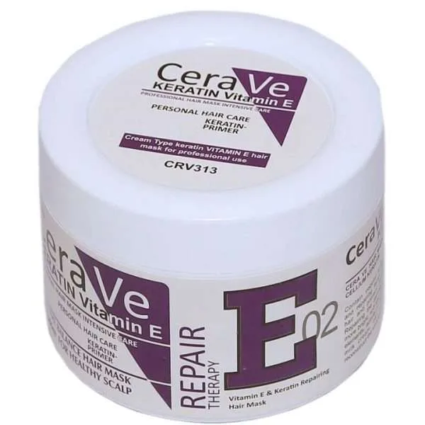 Cera Ve Keratin Vitamin E Repair Therapy E02 Hair Mask – 500ml | Deep Hair Repair Solution - Image 3