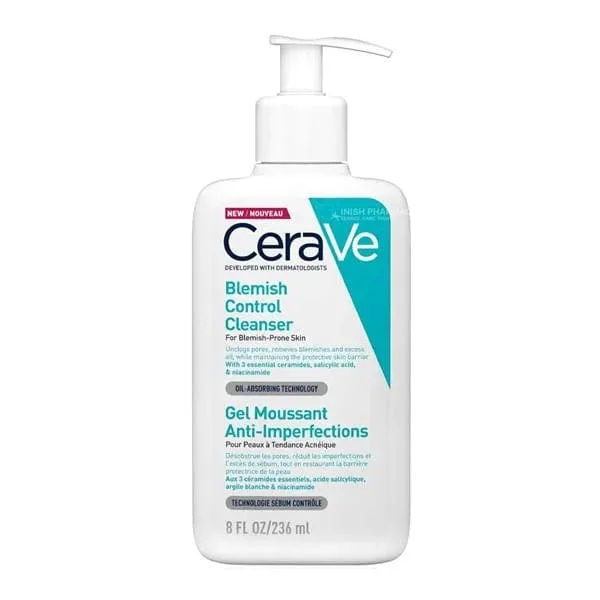 CeraVe Blemish Control Face Cleanser with 2% Salicylic Acid & Niacinamide for Acne-Prone Skin (236ml) – Alizoic.com - Image 2
