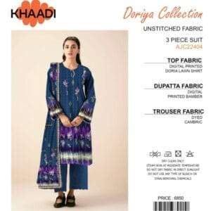 Khaadi Doriya Lawn Collection AJC220404 | 3Pcs Unstitched Fabric