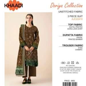 Khaadi Doriya Lawn Collection AJC22410 | Unstitched 3Pcs Fabric