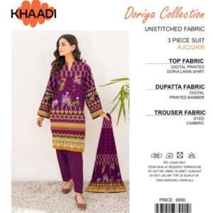 Khaadi Doriya Collection 3 Pcs Lawn AJC22406 | Unstitched Fabric Casual Wear