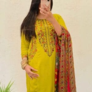 Embroidered Pocket Sequence Suit for Women - 2PC Stitched Dress