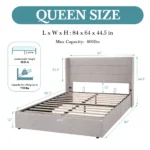 HOOMIC Lift Up Storage Bed with Wingback Headboard/Heavy-Duty Hydraulic Bed/Large Underneath Storage Allewie - Image 6