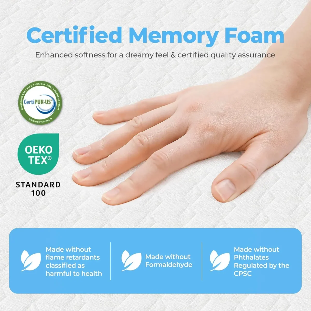 8 Inch Twin Cooling Gel Memory Foam Mattress Medium Firm CertiPUR-US Certified Foam Mattress in a Box Enhanced Pressure Relief R - Image 4