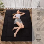 Padded Japanese Floor Mattress Quilted Bed Mattress Topper, Extra Thick Folding Sleeping Pad Breathable Floor Lounger Guest Bed - Image 3
