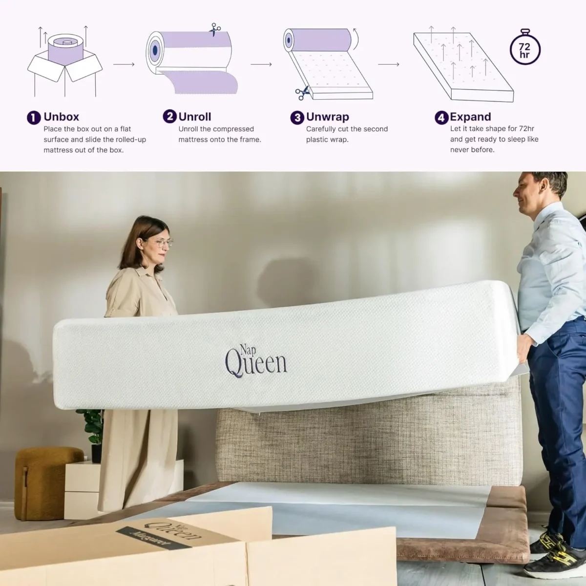 6/8/10/12/14 Inch Charcoal Memory Foam Mattress, Full Bed Mattress in a Box, CertiPUR-US Certified, Medium Firm, Breathable - Image 4