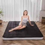 Padded Japanese Floor Mattress Quilted Bed Mattress Topper, Extra Thick Folding Sleeping Pad Breathable Floor Lounger Guest Bed - Image 2