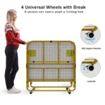 Fashion Folding Bed with Memory Foam Mattress and Swivel Wheels Fold Out Cot Size Rollaway Guest Bed Storage Bag Included - Image 3