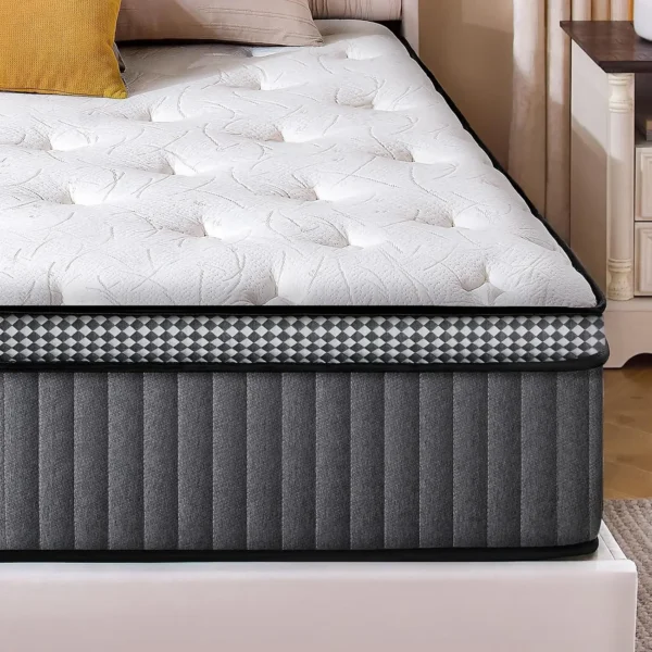 8/10/12/14 inch Size Hybrid Mattresses in a Box with Gel Memory Foam, Pocket Springs for Motion Isolation, Medium Fir