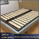 Foldable Silent Anti-Moisture Solid Wood Steel Bed Frame Reinforced Slats Heavy Duty Adjustable Space-Saving Durable
