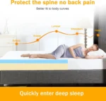 Twin Size Mattress Gel Memory Foam Bed Mattress in a Box Medium Firm and Good Support Removable and Washable Design Breathable F - Image 3