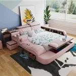 European Style Double Bed Modern Storage Loft Multifunctional King Double Bed Full Size Floor Cama Inteligente Bedroom Furniture - Image 5