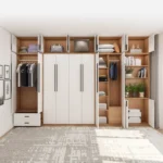 Full Murphy Bed with Closet Organizer with Drawers Full Size Bed Space-Saving Sleeping Arrangement for Multipurpose Room - Image 2