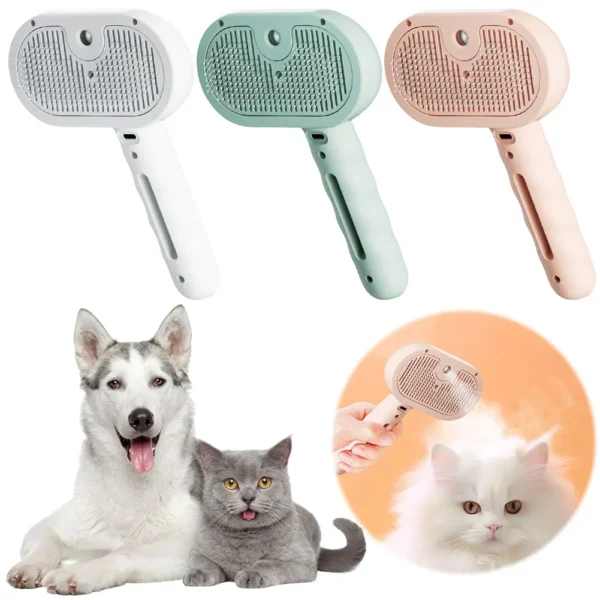 3 in 1 Cat Steam Brush Pet Spray Hair Removal Comb Cat Hair Brush Cat Brush for Shedding & Grooming for Cats Dogs Small Animals