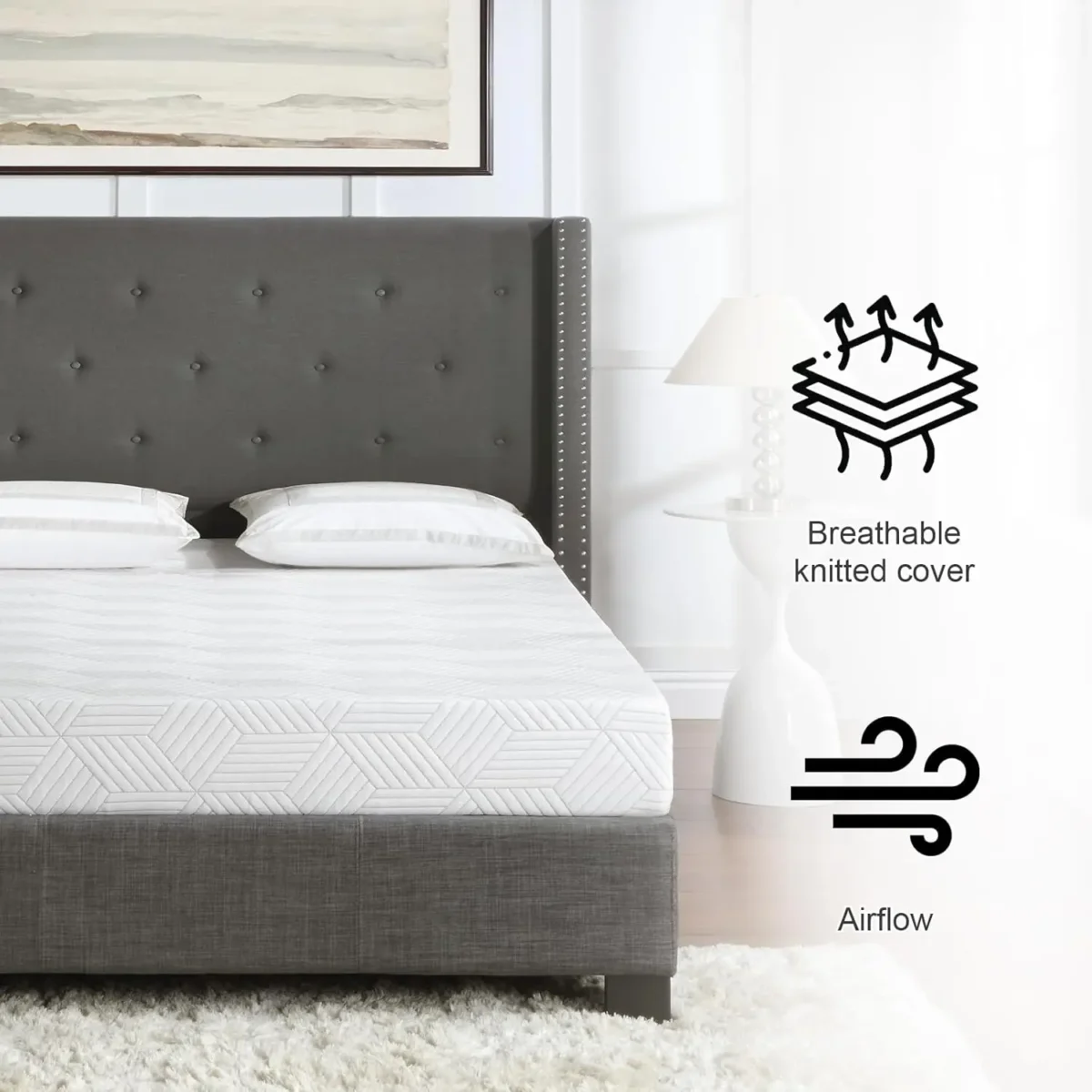 Twin Size Mattress Gel Memory Foam Bed Mattress in a Box Medium Firm and Good Support Removable and Washable Design Breathable F - Image 5