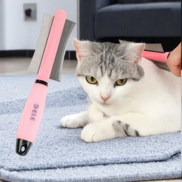Double Rows Hair Removal Knife Comb for Pets Stainless Steel Dog Brush Grooming Tool Hair Care