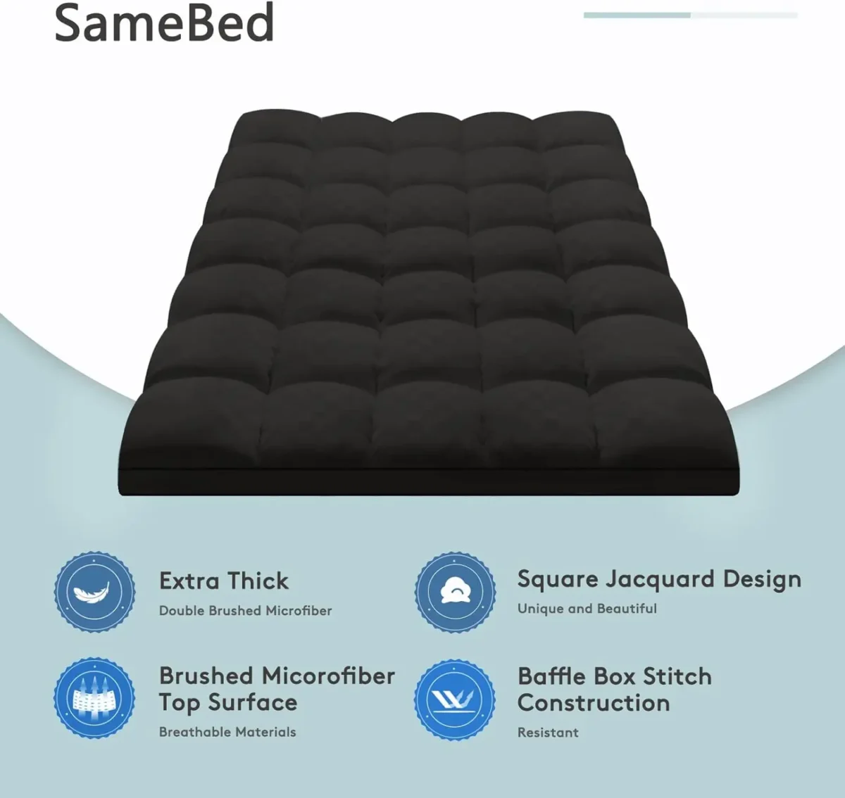 Mattress Topper Twin XL,Extra Thick Mattress Pad Cover for Back Pain,Cooling Mattress Protector with 8-21 Inch Deep Pocket,Overf - Image 2
