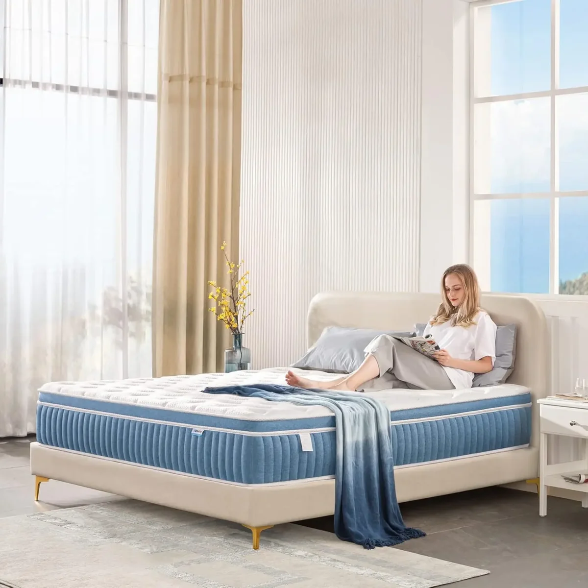 12/14 Inch HybridFullKingQueen Mattress in a Box, Gel Memory Foam Mattress, Individually Wrapped Pocket Coils Innerspring Mattre - Image 6