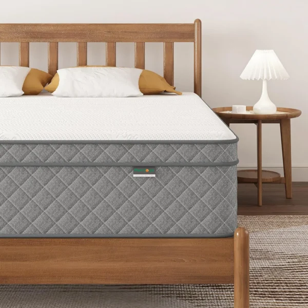 Full Mattress, 12 Inch Full Size Mattress with Cooling-Gel Memory Foam &Pocket Spring Hybrid, Medium Firm