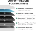 Full Mattress 10 Inch Full Size Mattress with Gel Memory Foam for Cool Night Sleep Pressure Relief Motion Isolation CertiPUR-US - Image 2
