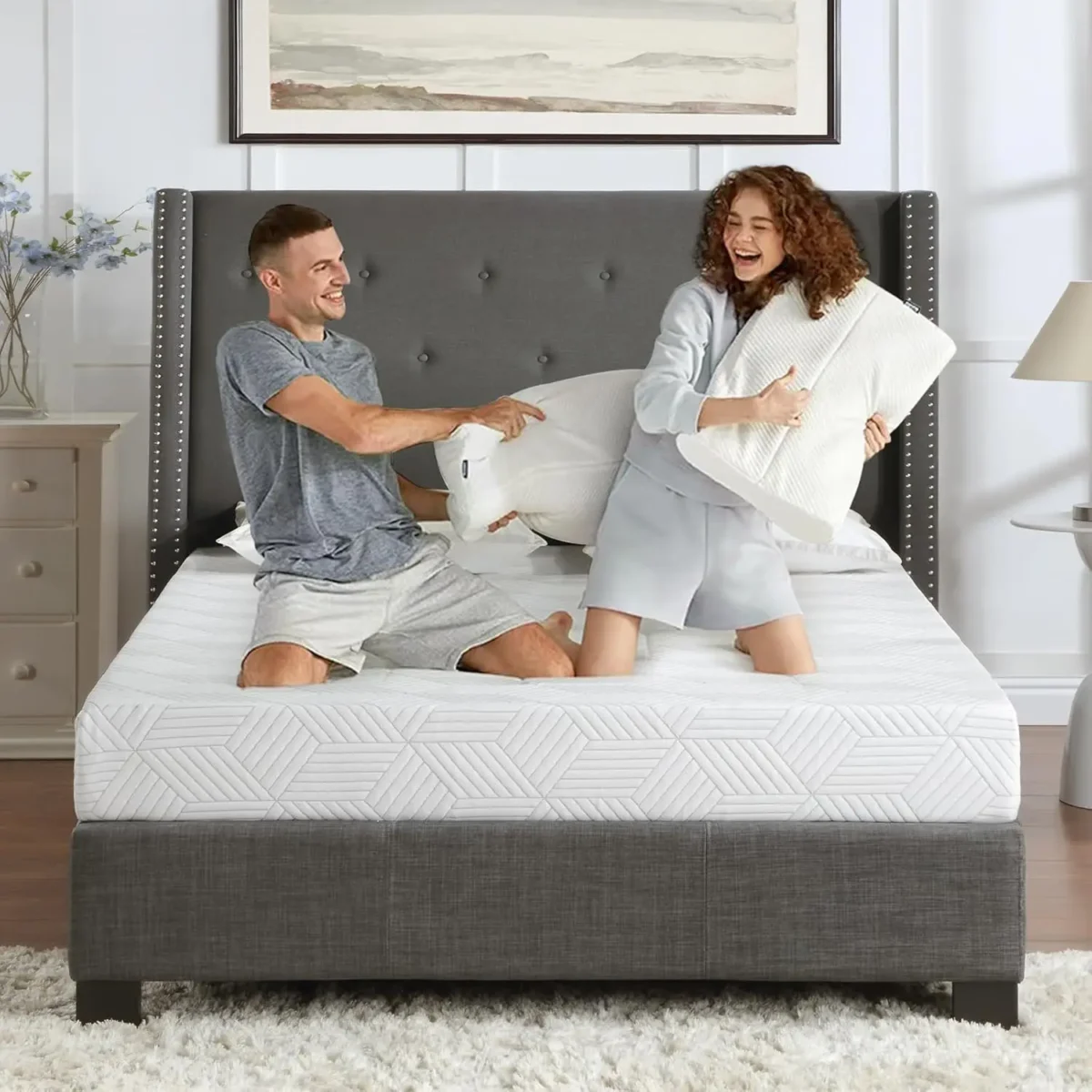 Twin Size Mattress Gel Memory Foam Bed Mattress in a Box Medium Firm and Good Support Removable and Washable Design Breathable F - Image 1