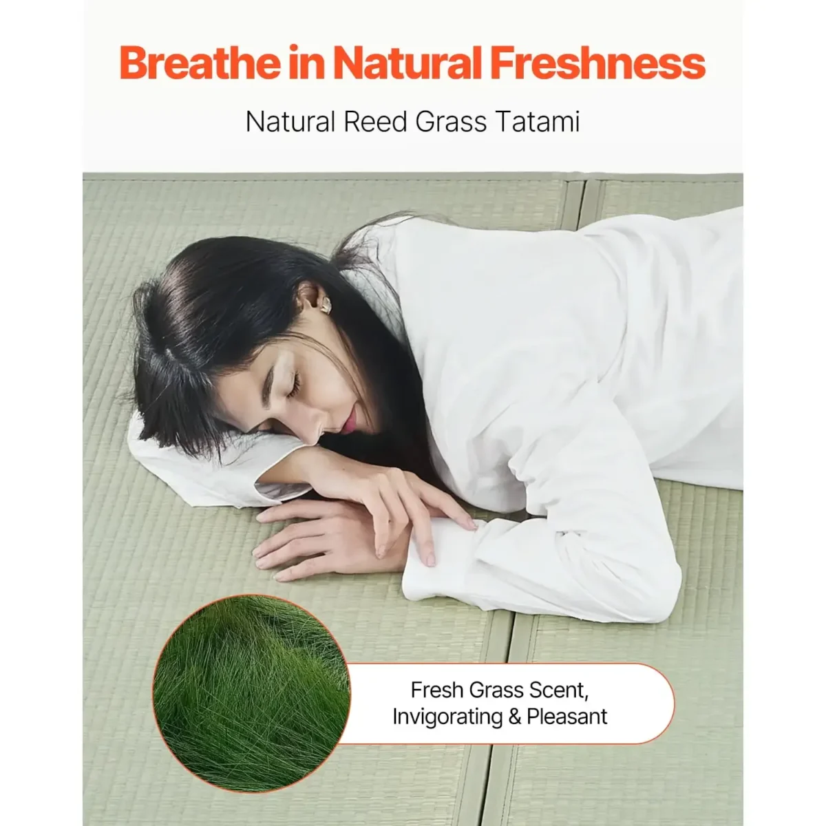 Traditional Japanese Tatami Mat, Twin Sized Foldable Tatami Mattress (Crafted from Natural Rush Grass), Japanese Style Floor - Image 3