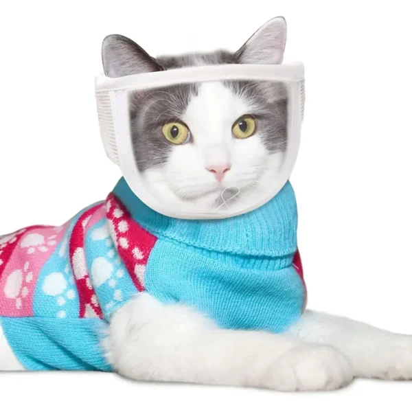 Breathable Clear Cat Muzzle - Anti - Bite & Adjustable. Portable Grooming Mouth Cover for Cats