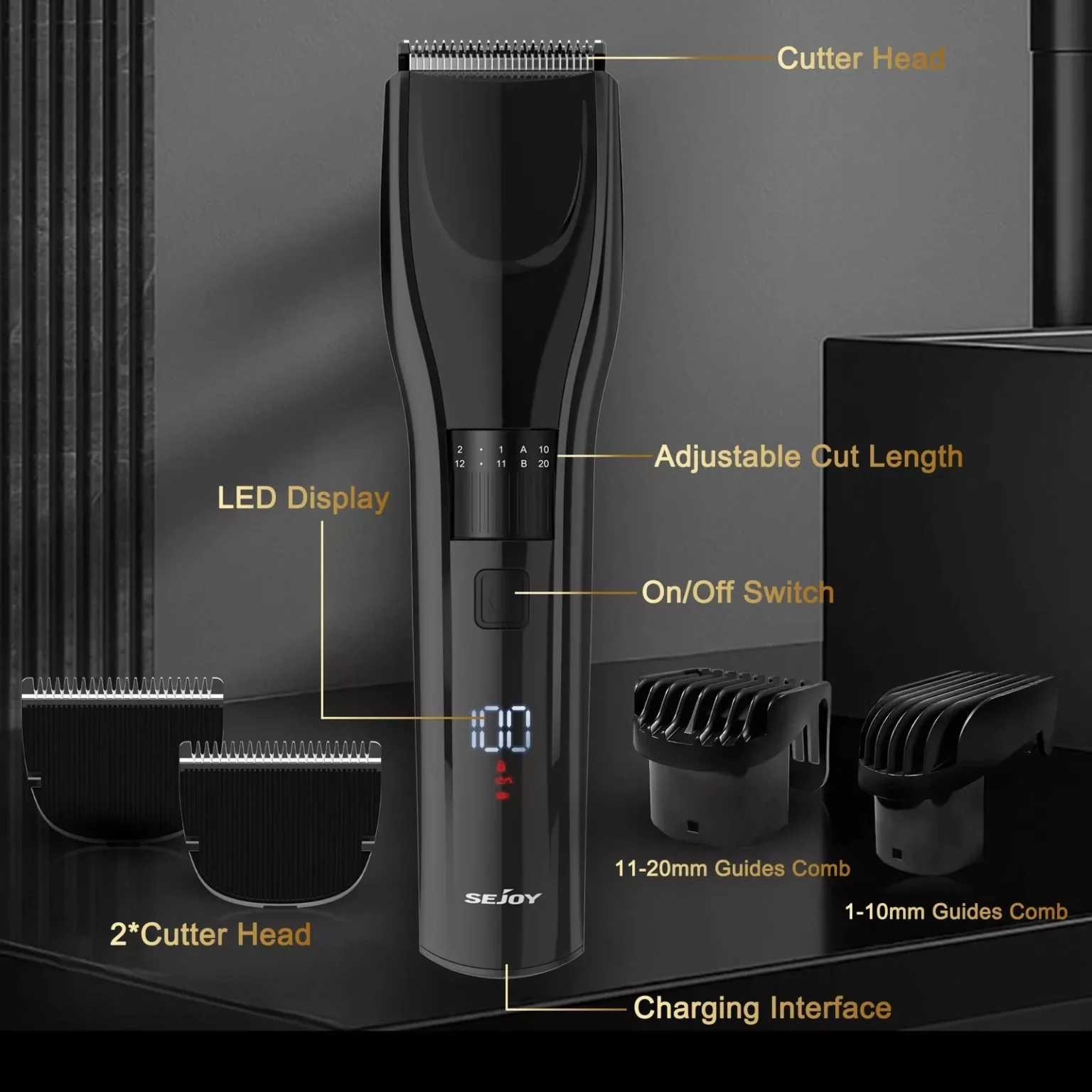 Sejoy Pet Hair Clippers For Dog Cat Hair Trimmer ShARP3S Cat Shaver Hair Cutting Machine Puppy Grooming Haircut Low Noice - Image 6