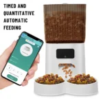 Smart Pet Feeder with Dual Bowls, WiFi APP Remote Control 5L Transparent Storage Bucket Automatic Cat Food Dispenser, Timed Quan - Image 3