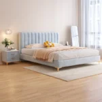 Cream Princess Double Bed Storage Design Fashionable Wedding Master Bedroom Bed Relax Reading Cama De Casal Bedroom Furniture - Image 4