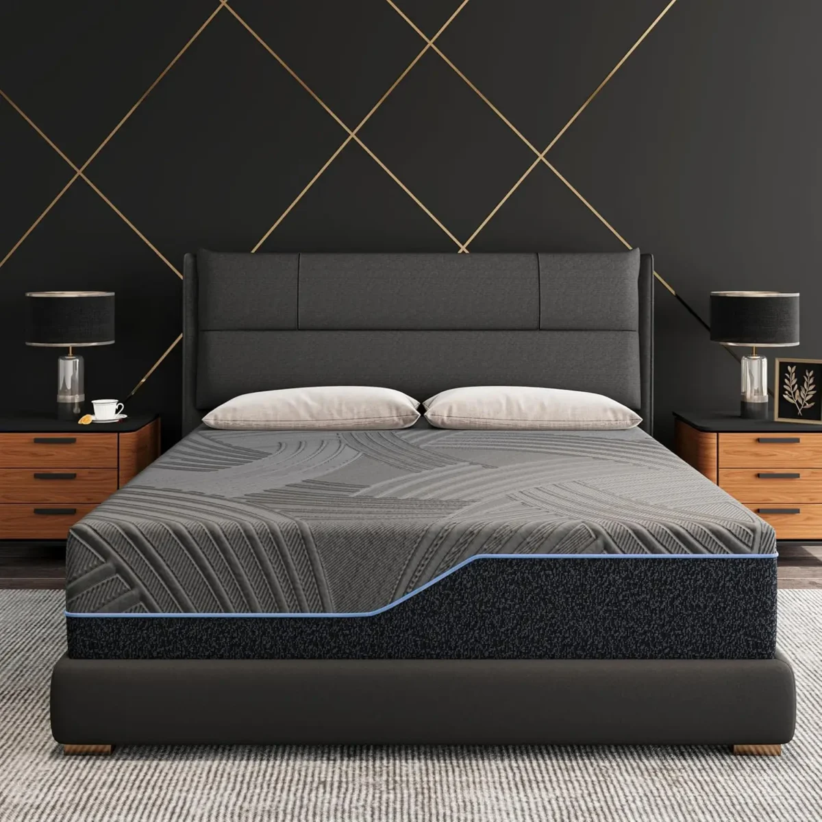 14 Inch Twin XL Memory Foam Mattress in a Box Copper-Infused Aerofusion Foam Cooling Fabric Cover Firm Twin XL Mattress Fibergla - Image 1