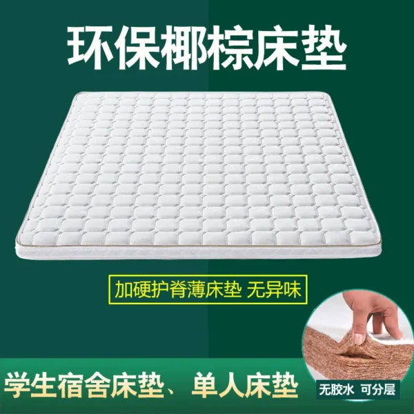 5Cm breathable ridge protection natural environmentally friendly dormitory mattress coconut palm mattress hard mattress, upper