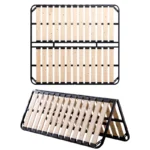 Foldable Silent Anti-Moisture Solid Wood Steel Bed Frame Reinforced Slats Heavy Duty Adjustable Space-Saving Durable - Image 6