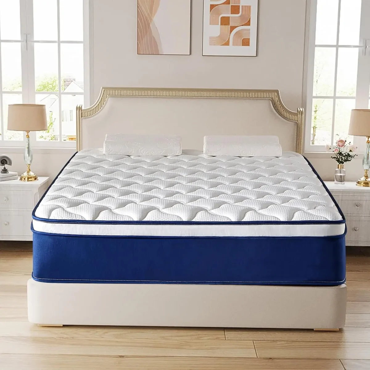Queen Size 12 Inch Mattress in a Box Gel Memory Foam Pocket Springs Medium Firm for Back Support Fiberglass-Free CertiPUR-US Cer - Image 1