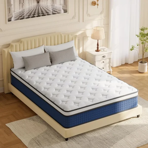 Mattress, 12 Inch Hybrid Mattress in a Box with Gel Memory Foam, Individually Pocket Coils Springs, Pressure Relief